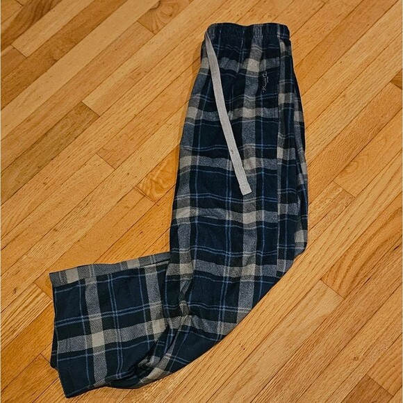 Womens Plaid Blue/Grey Lounge Pants with Drawstring. Size XS - Picture 4 of 4